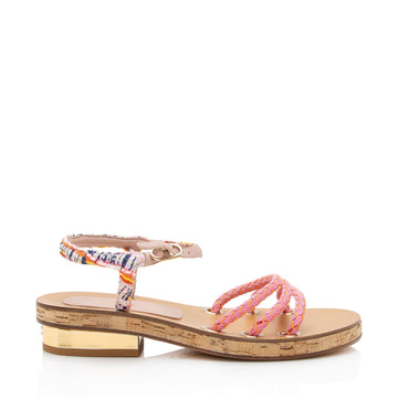 Top Quality Chanel Tweed Braided Sandals - Size 8.5 / 38.5 (SHF-XCc1iz)