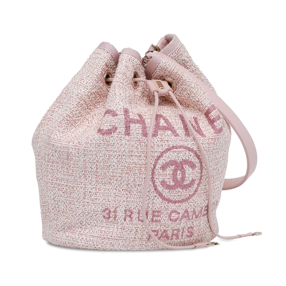 Top Quality Chanel Tweed Deauville Drawstring Bucket Bag (SHG-2B1zbV)