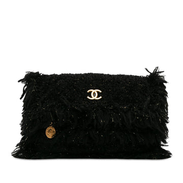 Pearl Street Bags Chanel Tweed Fringe Paris Cosmopolite Clutch (SHG-ZGXyrX)