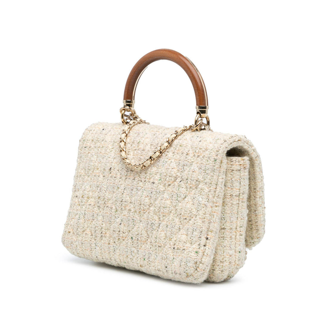 Top Quality Chanel Tweed Knock on Wood Satchel (SHG-DWJ6lD)