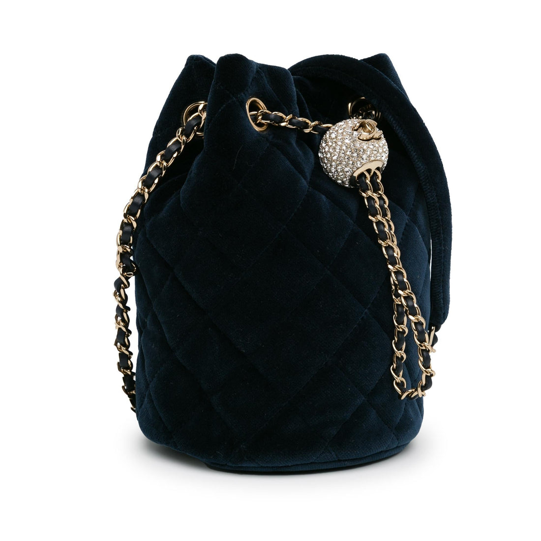 Pearl Street Bags Chanel Velvet Crystal Pearl Crush Bucket Bag (SHG-ZkZa1i)