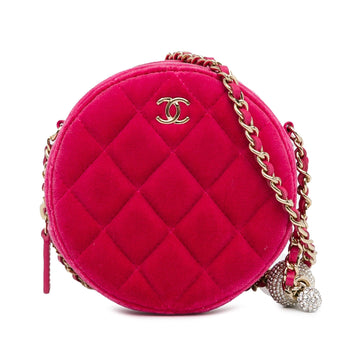 Pearl Street Bags Chanel Velvet Pearl Crush Round Clutch with Chain (SHG-c4Cqfk)