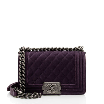 Pearl Street Bags Chanel Velvet Small Boy Bag (SHF-f64Ll3)