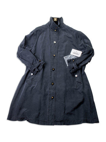 Chanel Waterproof Cotton CC Logo Swing Raincoat Grey