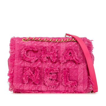 Chanel Wool Tweed Giant Logo Flap (SHG-DQ7HUa)