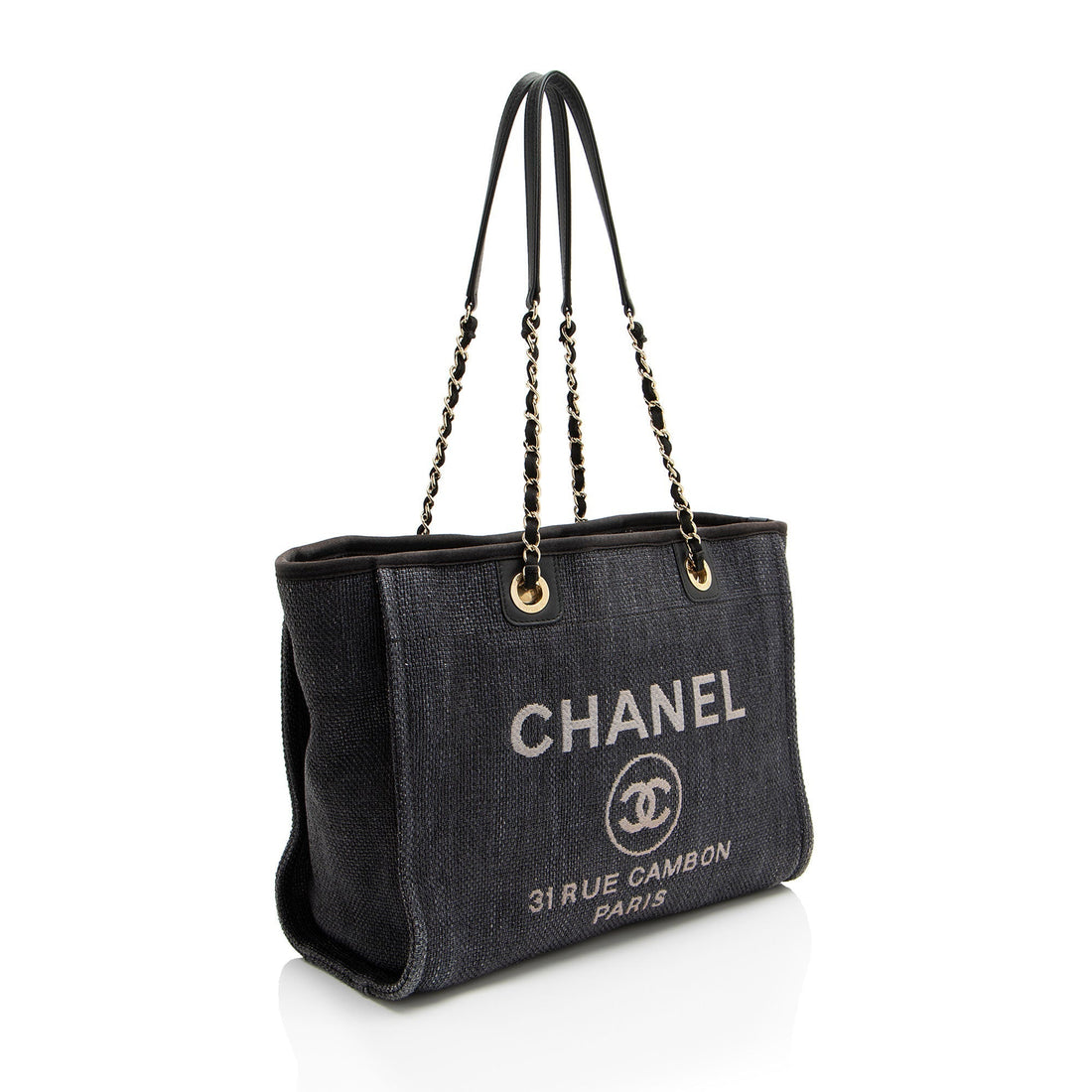 Chanel Woven Straw Deauville Small Tote (SHF-w0hRel)