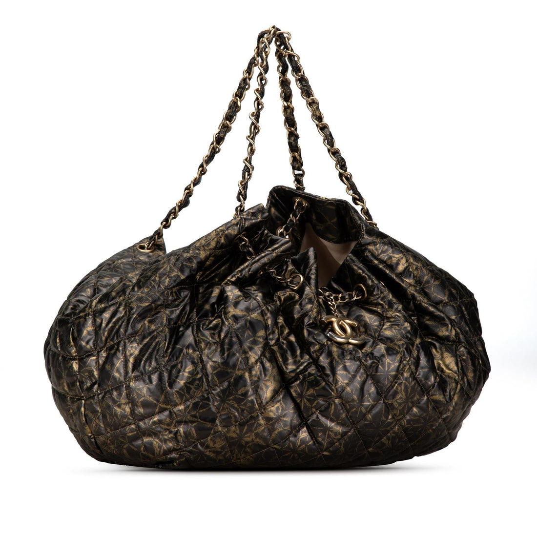 Chanel XL Printed Nylon Cabas Spirit Tote (SHG-Ewd3Kn)