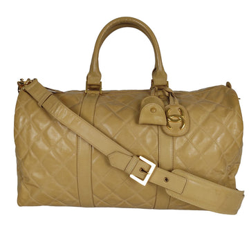 Chanel Chanel Chanel quilted travel bag in beige New 1:1 Rep leather