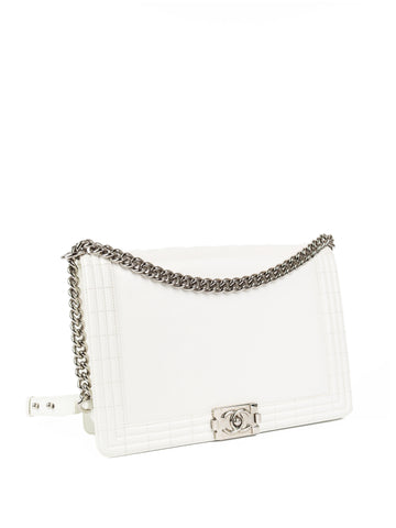 Chanel White XL Boy Reverso Bag