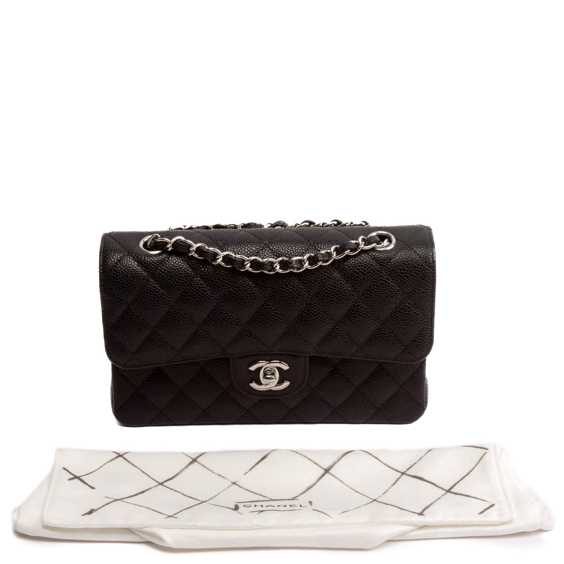 CHANEL Quilted Small Double Flap Bag - Black