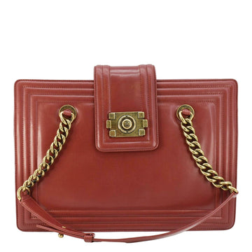Pearl Street Bags Chanel Jetsetter Boy Leather Tote Bag Red