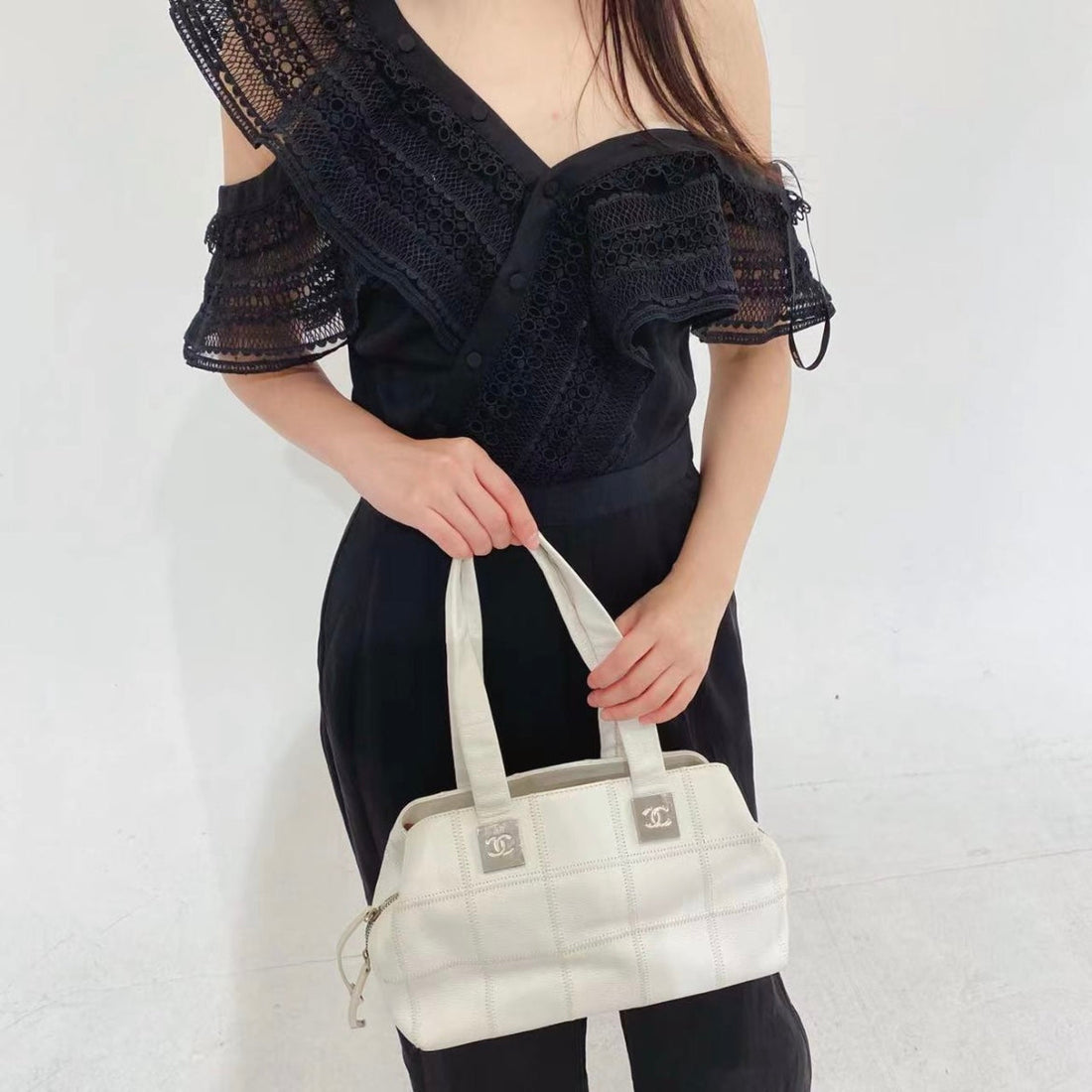 Chanel Square Quilted LAX Bowler Bag