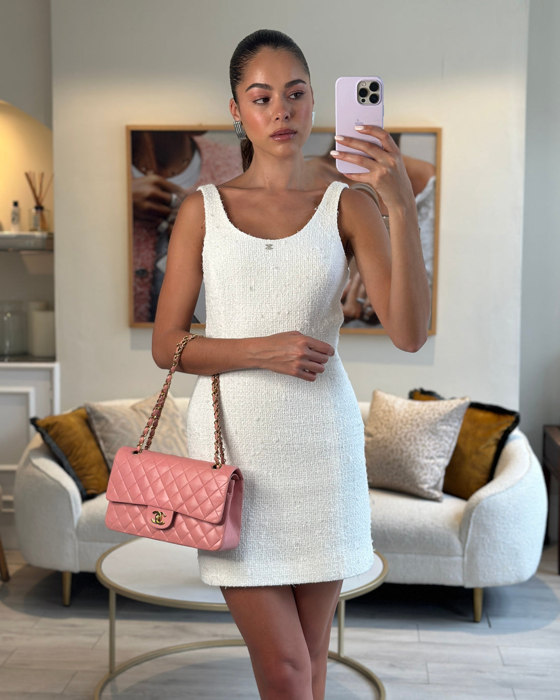 Pearl Street Bags Chanel Baby Pink  Medium Classic Double Flap Bag Lambskin Leather 24K Gold Hardware