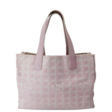 Pearl Street Bags Chanel CC Logo Travel Line Large Nylon Tote Bag Light Pink
