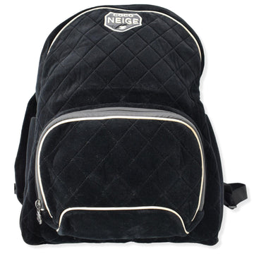 Pearl Street Bags Chanel Coco Neige Front Pocket Quilted Velvet Backpack Bag Black