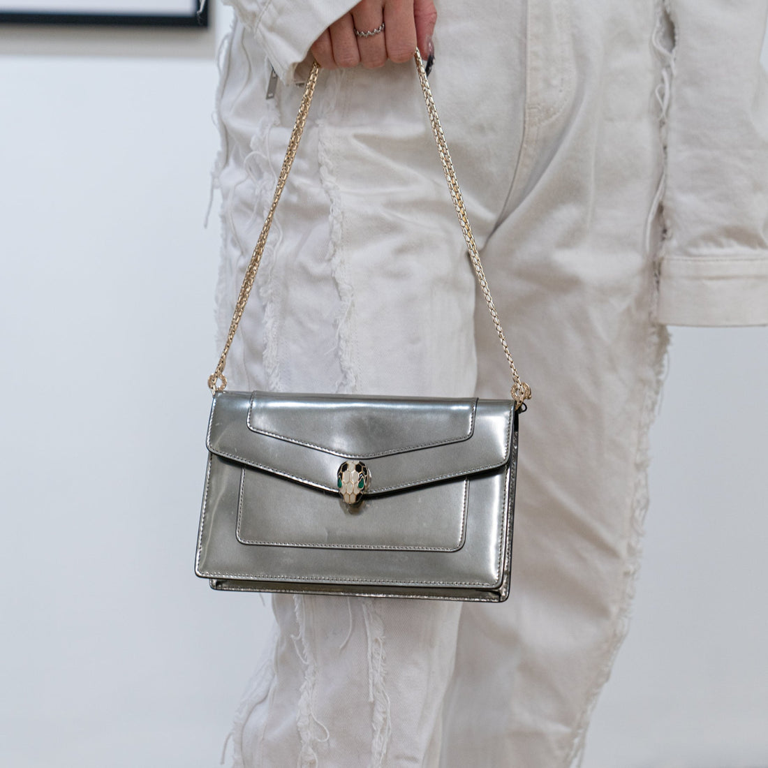 BVLGARI Medium Metallic Serpenti Forever Shoulder Bag