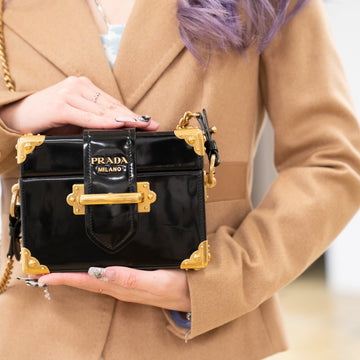 Prada Cahier  Leather Shoulder Bag
