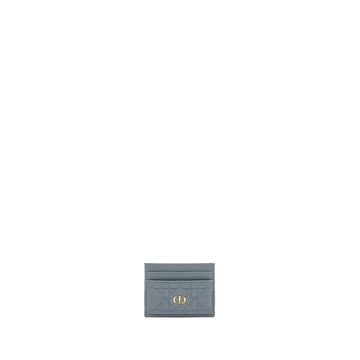 Top quality Dior Caro Five-Slot Card Holder Calfskin Grey