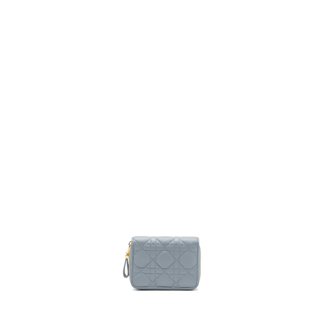Top quality Dior Caro Scarlet Zipped Wallet Cannage Calfskin Cloud Blue