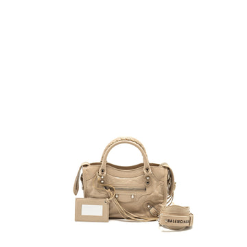 Balenciaga Mini City Bag CalBNkin Beige SHW