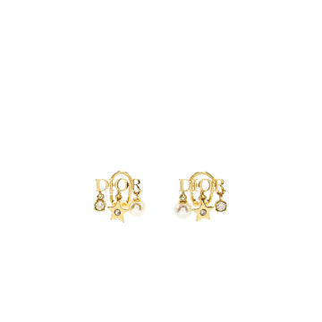 Top quality Dior CD Logo Ear Clips Pearl Gold Tone