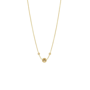 Top quality Dior Rose des Vents Necklace Yellow Gold with 3 Diamonds, Mother of Pearl