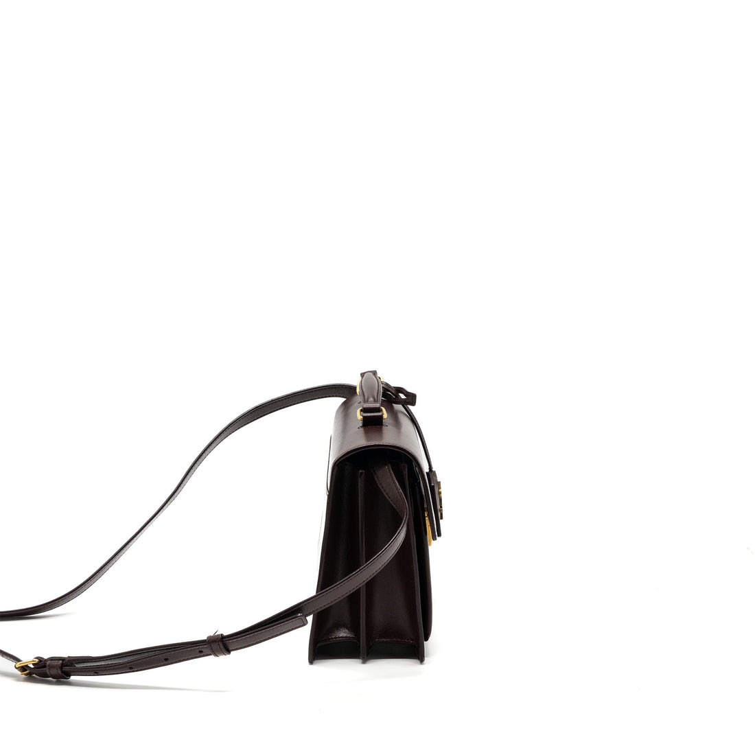 Saint Laurent/YSL Bellachasse CalBNkin Dark Red Brushed GHW