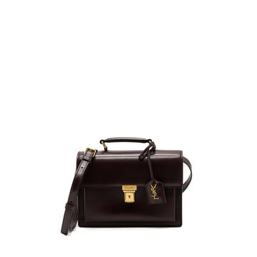 Saint Laurent/YSL Bellachasse CalBNkin Dark Red Brushed GHW