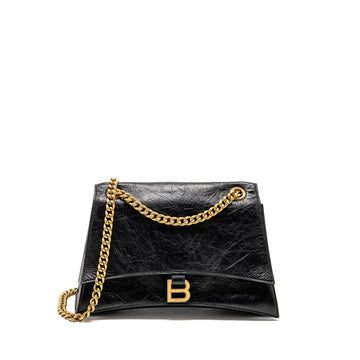 Balenciaga Medium Womens Crush Chain Bag CalBNkin Black GHW