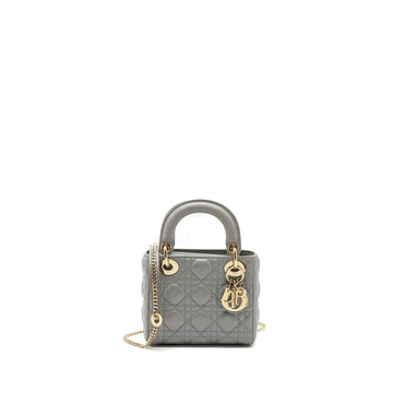 Top quality Dior mini lady Top quality Dior lambskin grey