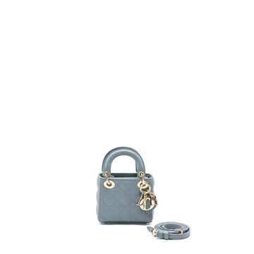 Top quality Dior Micro Lady Top quality Dior bag cannage lambskin Cloud Blue