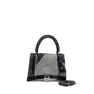 Balenciaga medium hourglass bag limited edition denim black/multicolour SHW