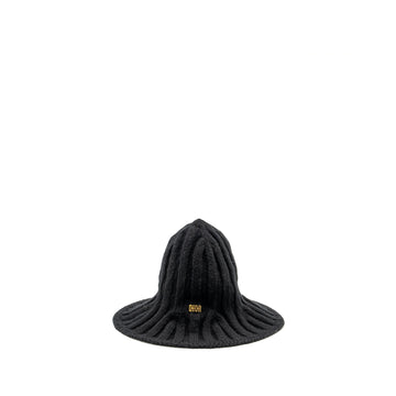 Top quality Dior Letter Logo Wire-Brimmed Beanie Wool Black
