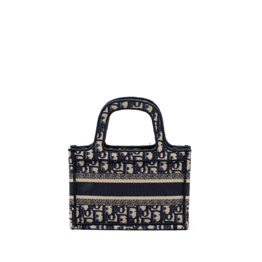 Top quality Dior Mini book Tote Blue Oblique Embroidery