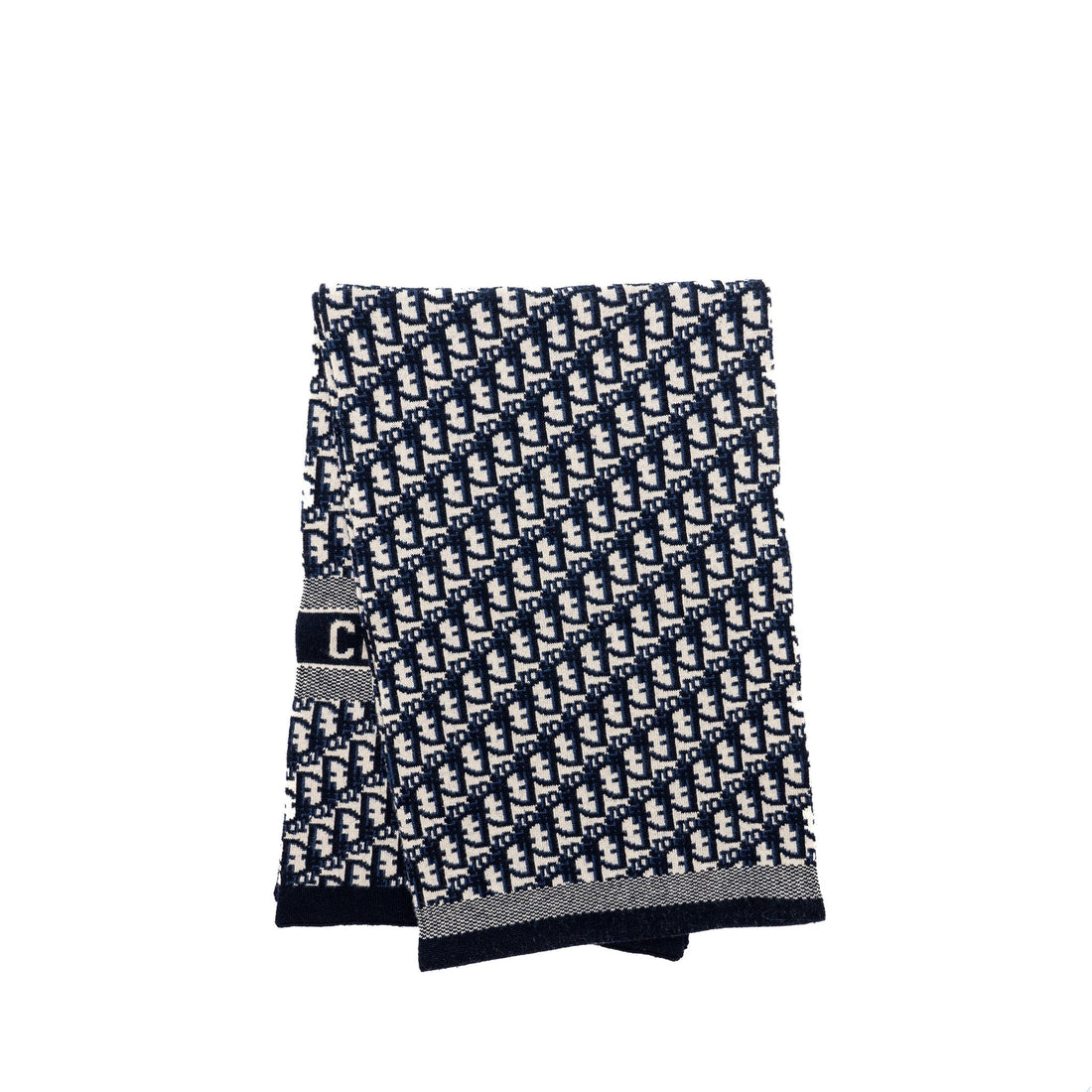 Top quality Dior Oblique Scarf Wool/Cashmere Navy