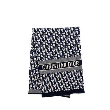 Top quality Dior Oblique Scarf Wool/Cashmere Navy