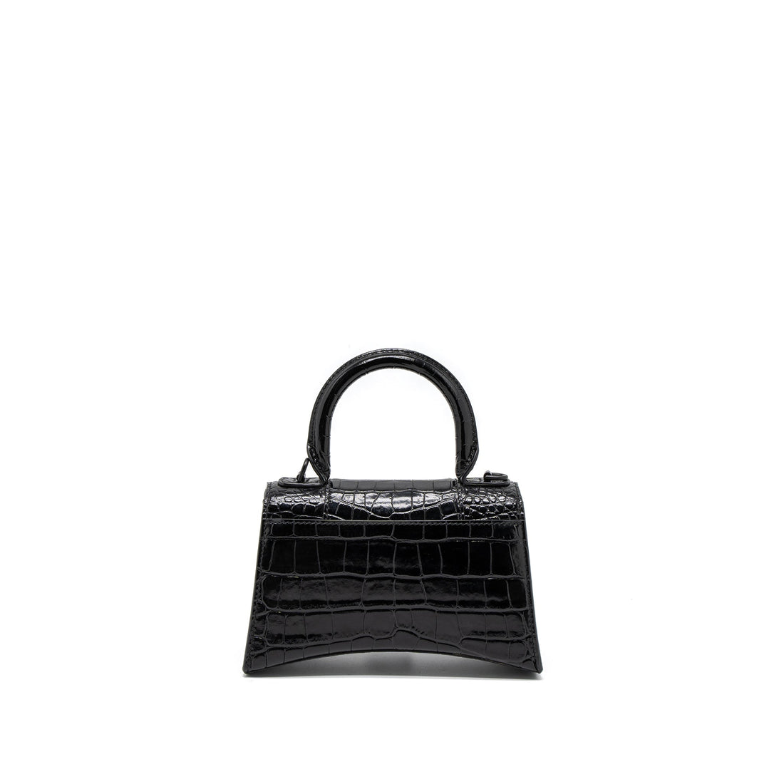 Balenciaga Hourglass XS Croc-Embossed CalBNkin So Black