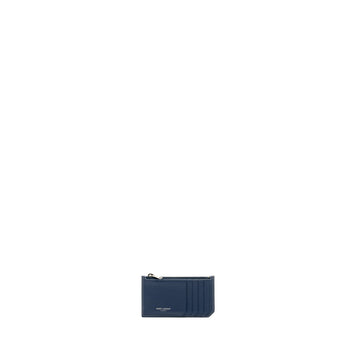 Saint laurent Paris fragments zipped card case calBNkin blue SHW