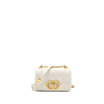 Top quality Dior Caro S flap bag calfskin white