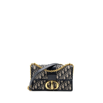 Top quality Dior 30 Montaigne Bag Blue Top quality Dior Oblique Jacquard Canvas/ Leather