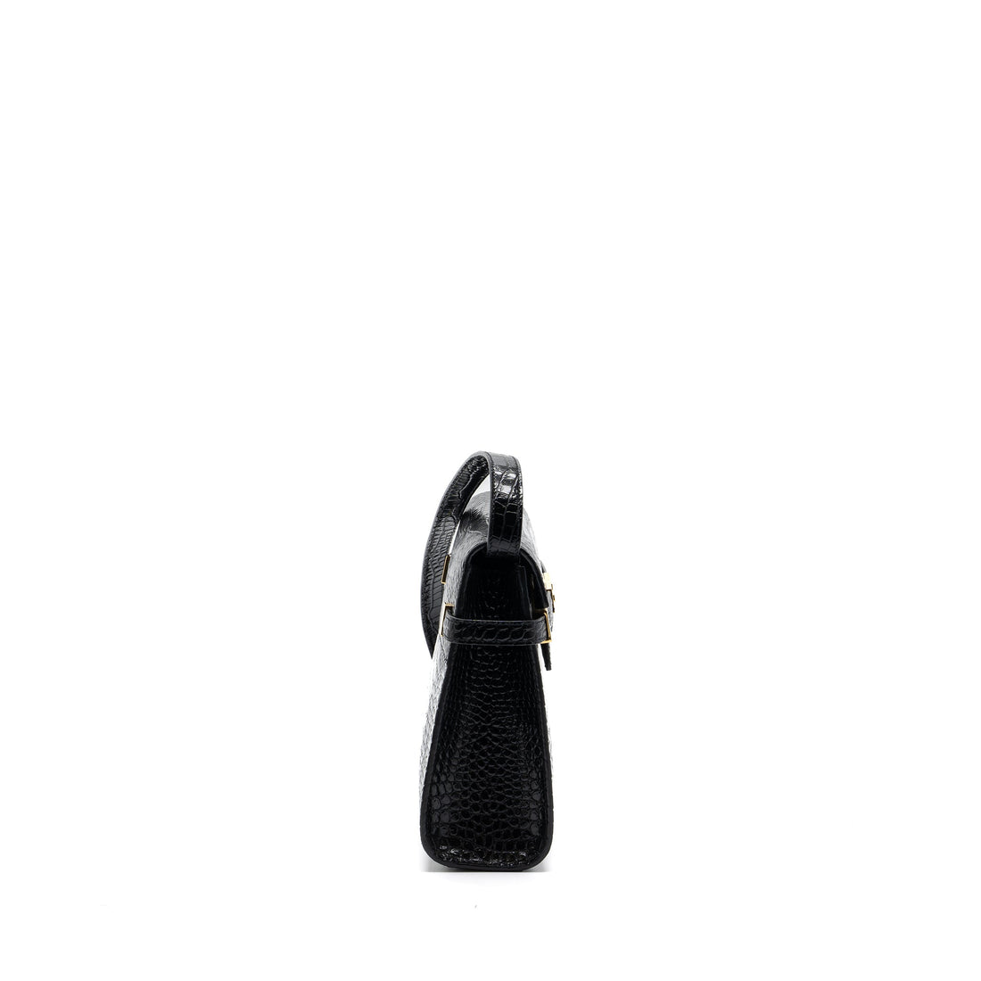 Saint laurent Manhattan shoulder bag croc-embossed calBNkin black GHW