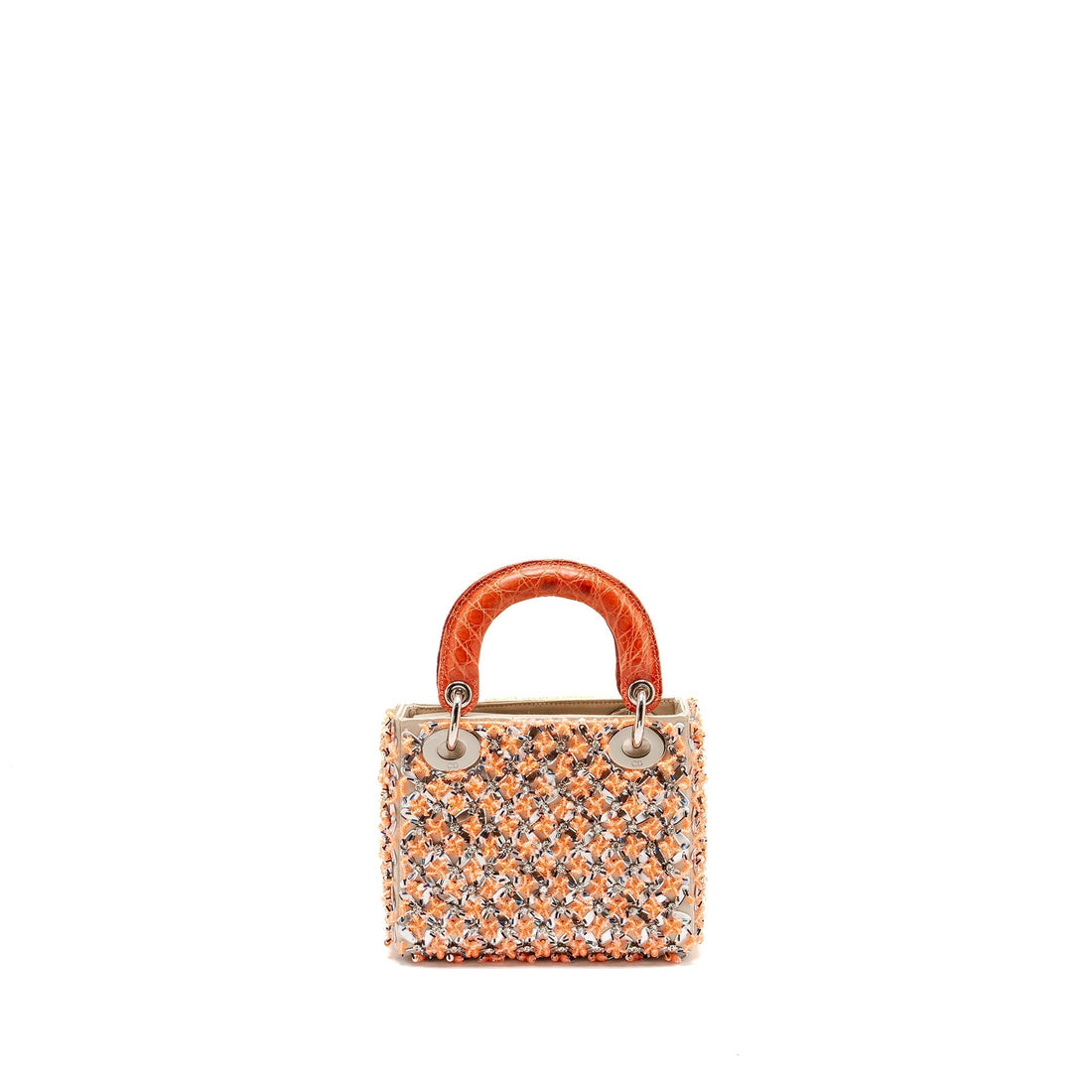 Top quality Dior Mini Lady Top quality Dior limited edition velvet / alligator / sequin light pink