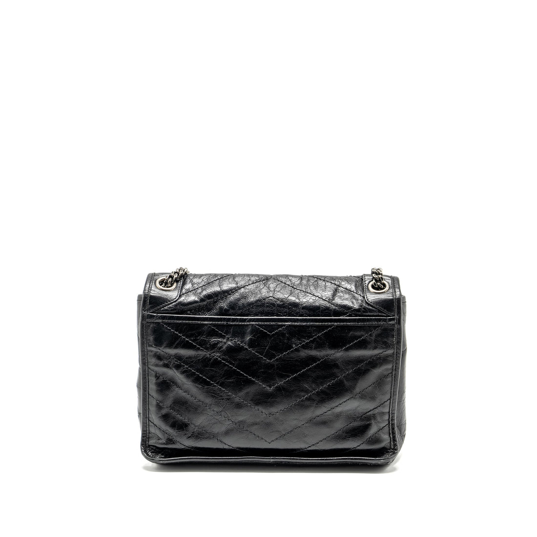 Saint Laurent/YSL Medium Niki Bag Shiny CalBNkin Black SHW