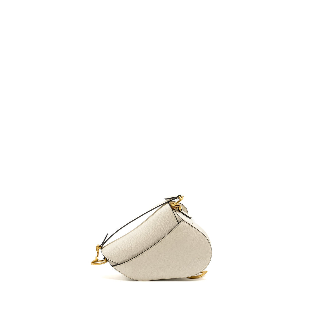 Top quality Dior Mini Saddle Bag Calfskin White
