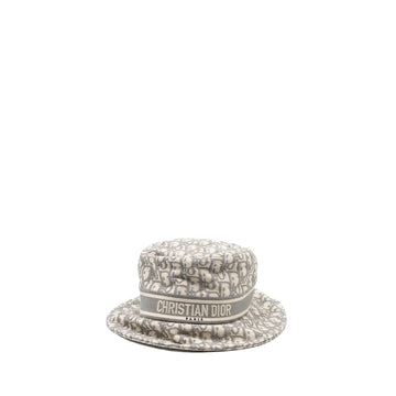 Top quality Dior Size 57 Oblique Small Brim Bucket Hat White/Gray