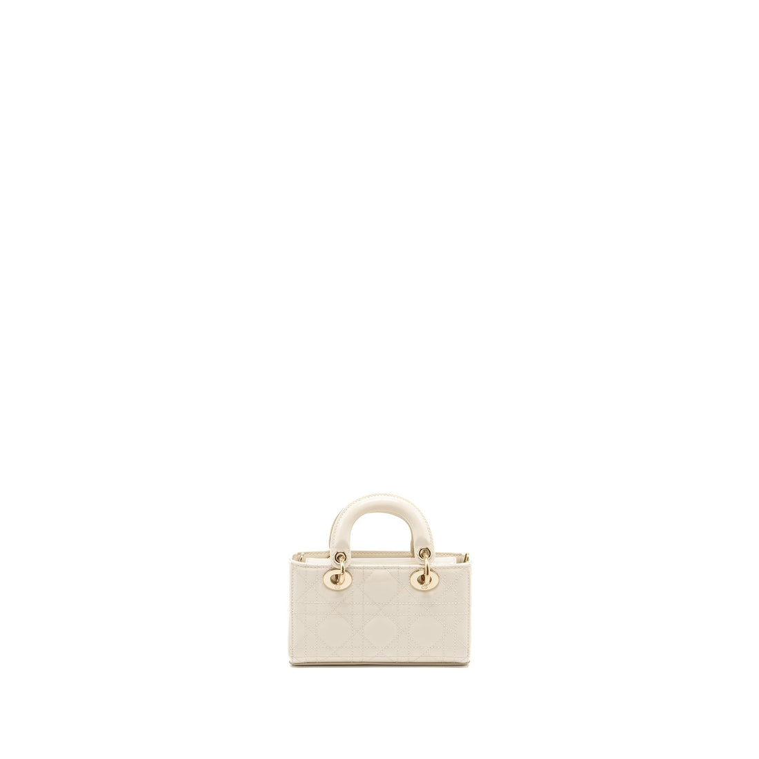 Top quality Dior Lady D-Joy Micro Bag Patent Creamy White