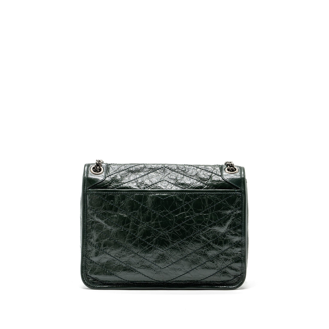 Saint laurent medium Niki calBNkin green ruthenium hardware