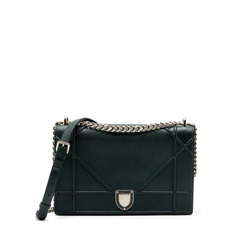 Top quality Dior Large Top quality Diorama Bag Grained Calfskin Dark Green