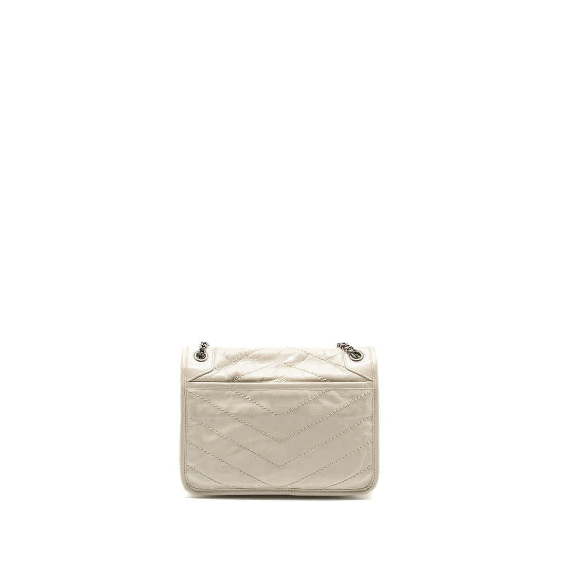 Saint Laurent/YSL Niki Baby Flap Bag CalBNkin White SHW