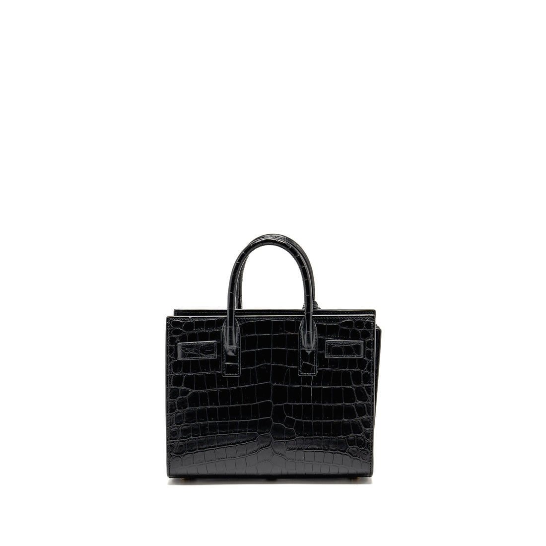 Saint Laurent/YSL Nano Sac de Jour Croc-Embossed CalBNkin Black GHW